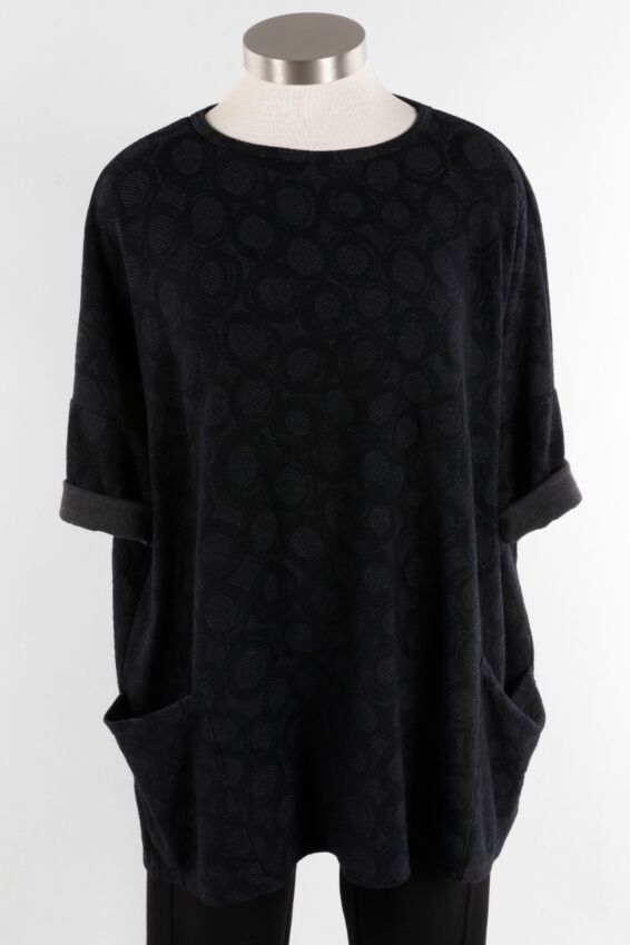 Osize Pullover - Black Graphic Circle