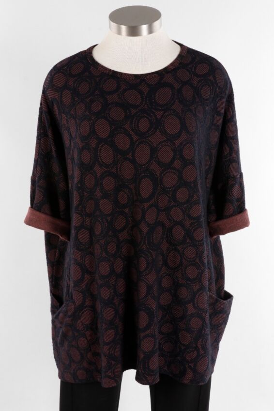 Osize Pullover - Cognac Graphic Circle
