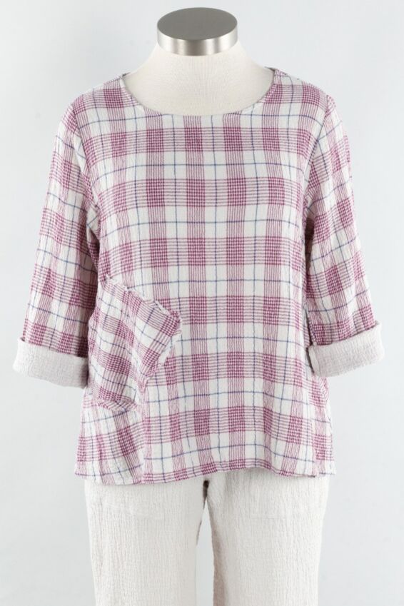 Angled Pocket Pullover - Mulberry