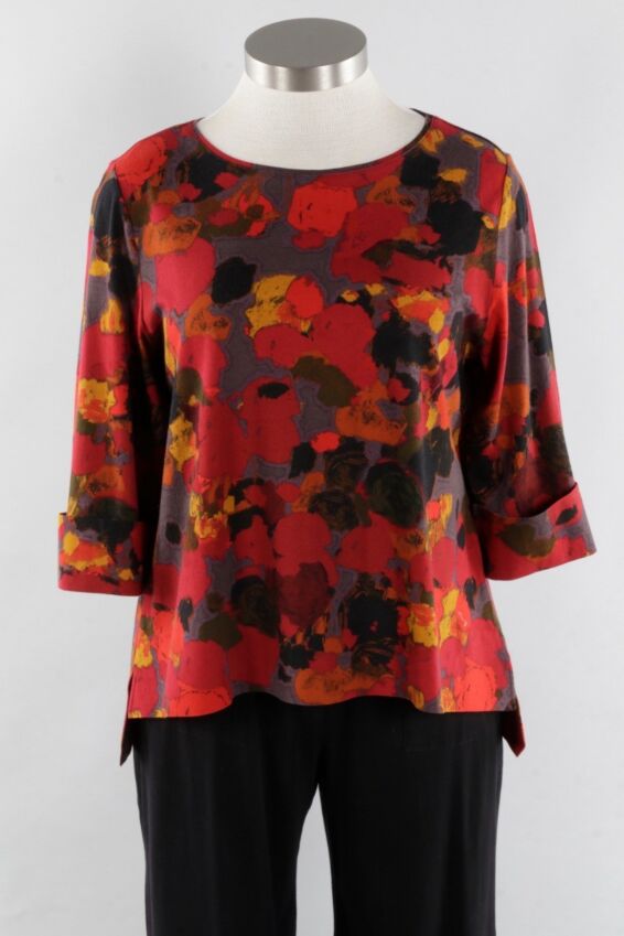 Deep Hem Tee - Garnet