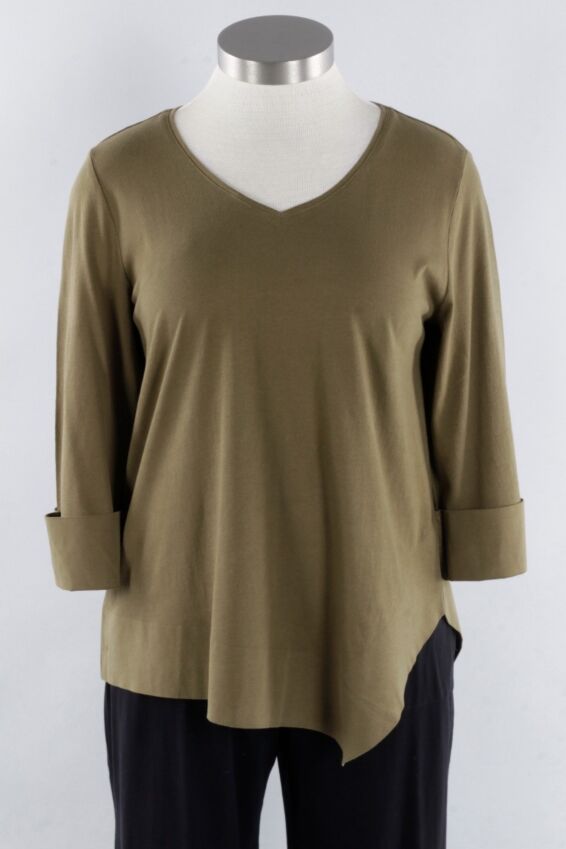Deep Hem Tunic - Olive 