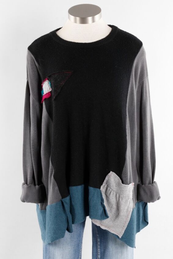 Andi Pullover - Black & Grey #1