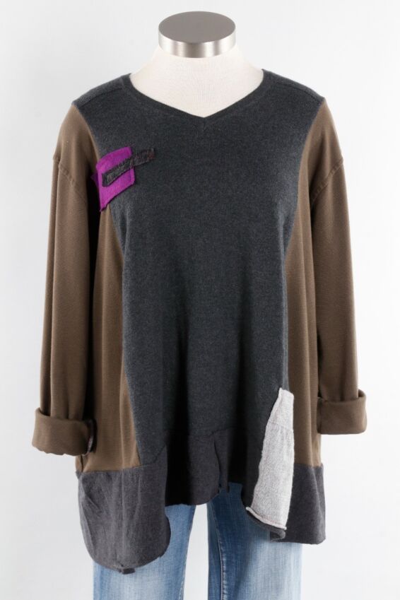 Andi Pullover - Charcoal & Olive #2