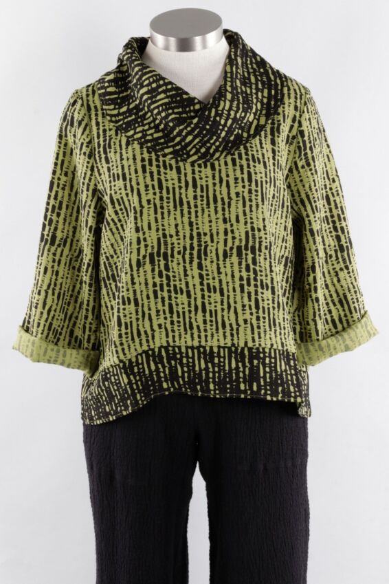 Mixed Cowl Pullover - Leaf