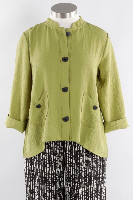 Mandarin Collar Jacket - Leaf
