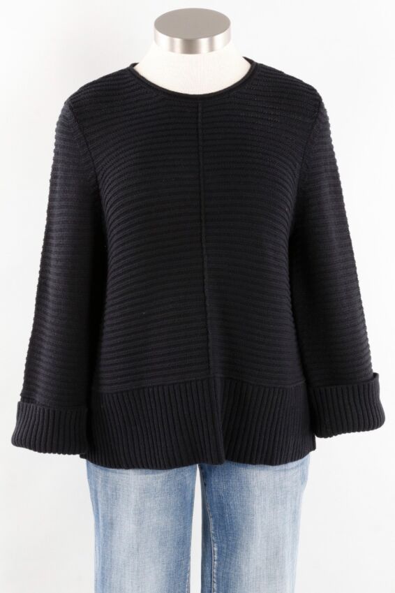 Mixed Rib Pullover - Black