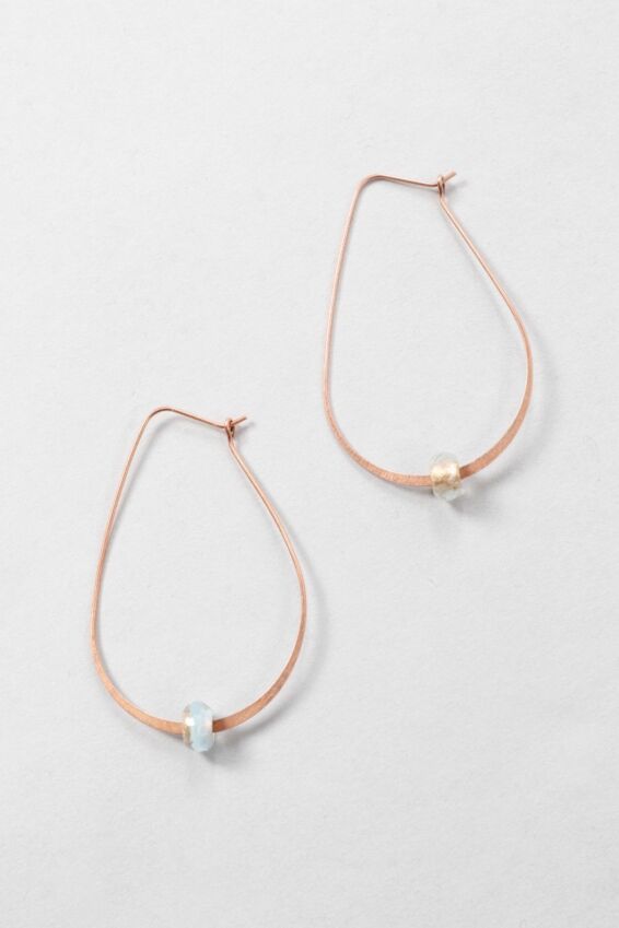 Beaded Hoop Earring - Copper