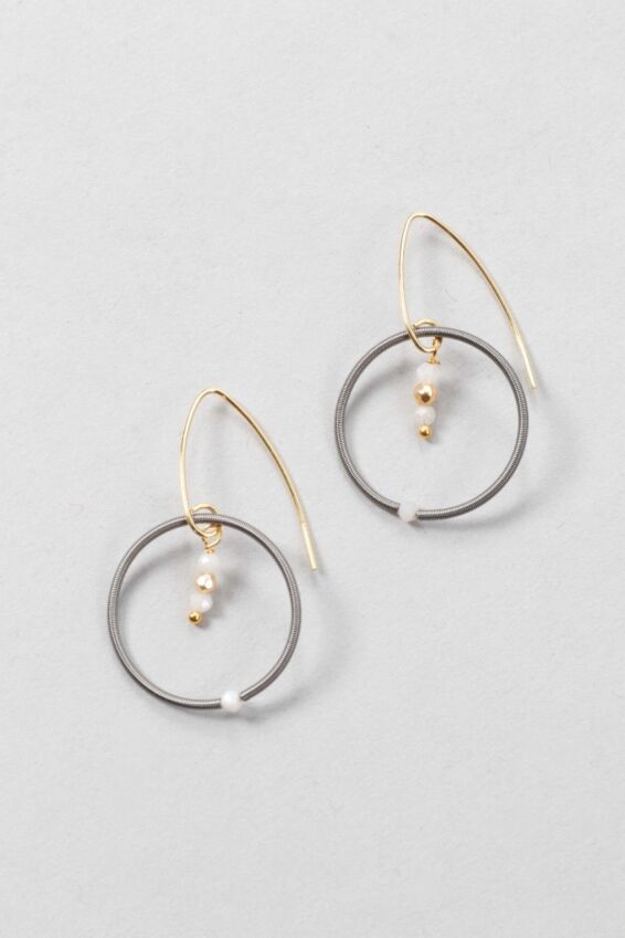 Wire Loop Earring - Moonstone