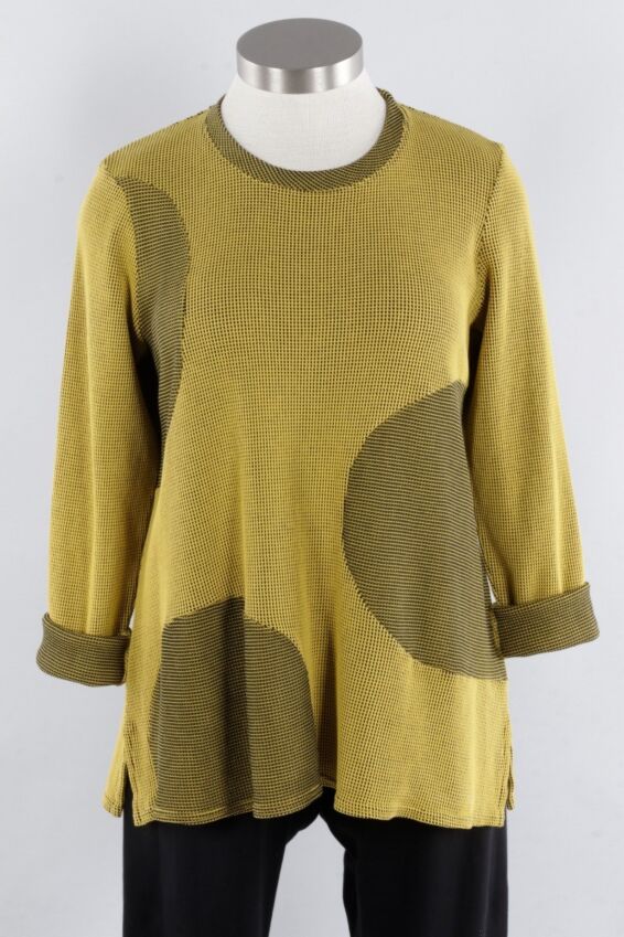 Circle Patch Top - Mustard