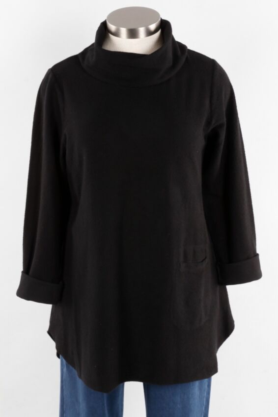 Roll Neck Top - Black