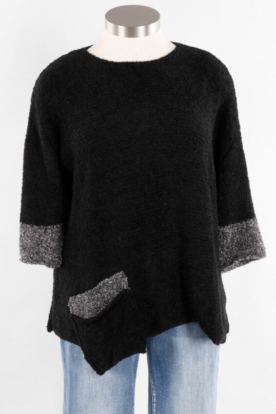 Asym Pullover - Black & Charcoal