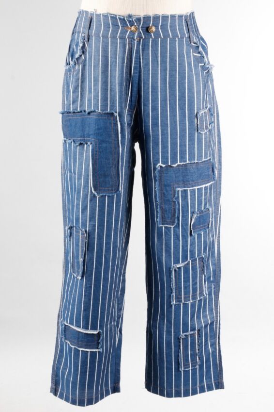 Patch Pant Plus - Blue Stripe