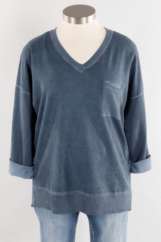 High/Low Pullover - Navy