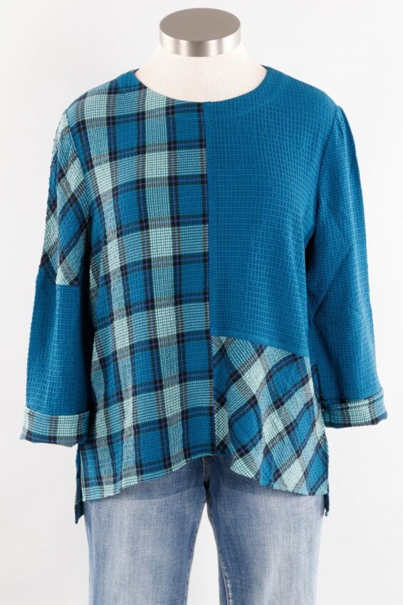 Pieced Pullover - Cobalt