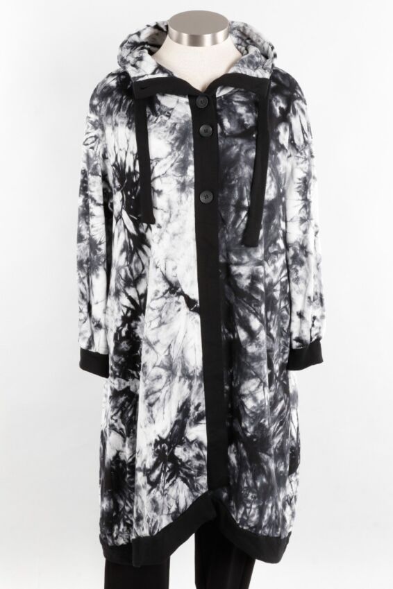 Hooded Duster - White Tie Dye