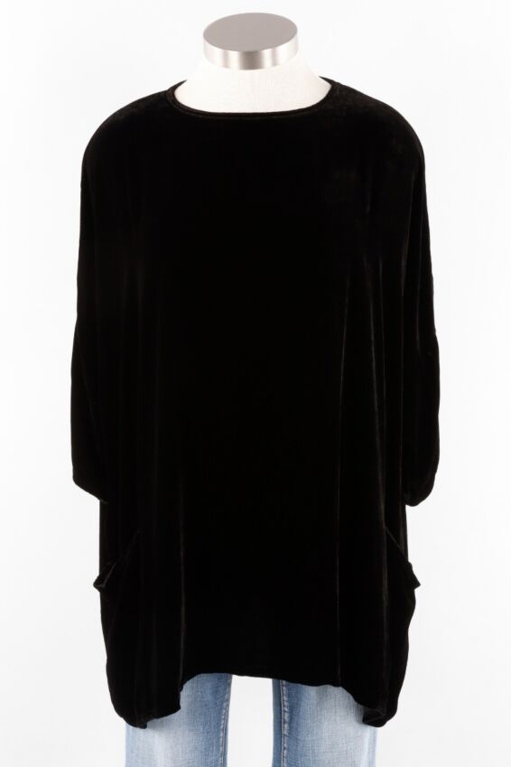 Velvet Osize Pullover - Black