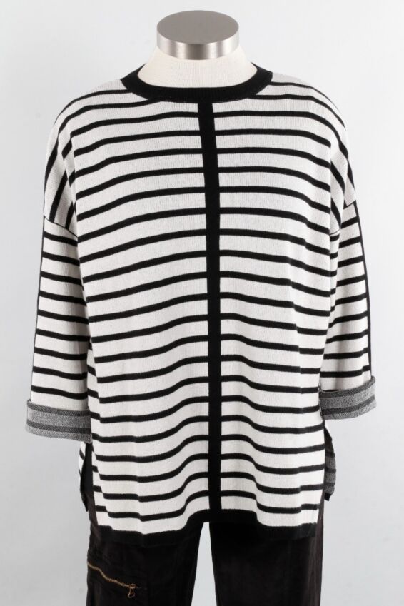 Horizontal Crewneck - Vanilla & Black