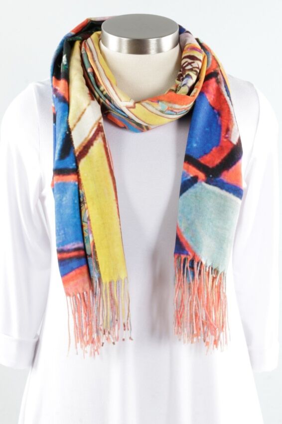 Masterwork Faces Scarf - Multicolor