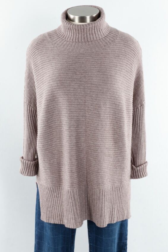 Ribbed Pullover - Taupe
