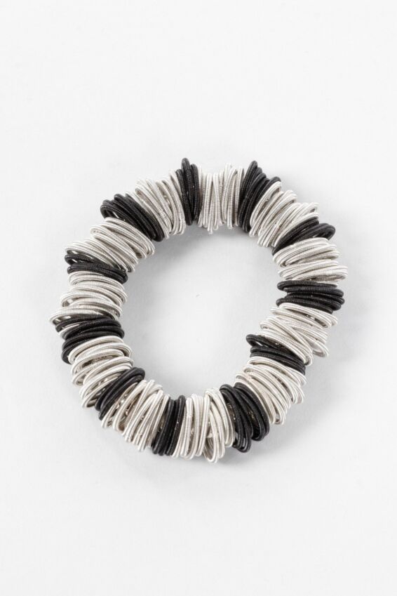 Spring Ring Bracelet - Silver & Black