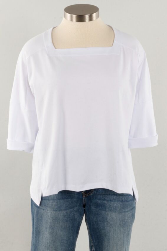 Square Neck Top - White