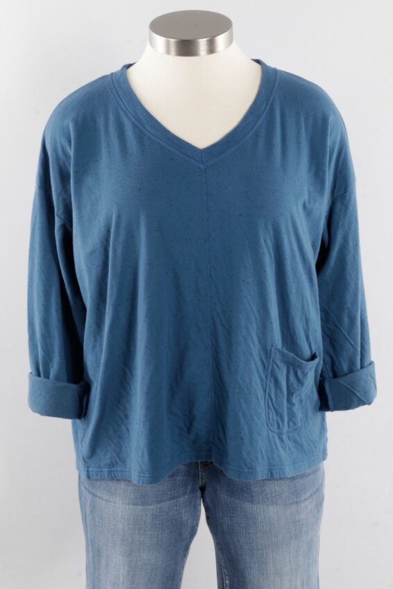 V-Neck Osize Pullover - Atlantic Speckle