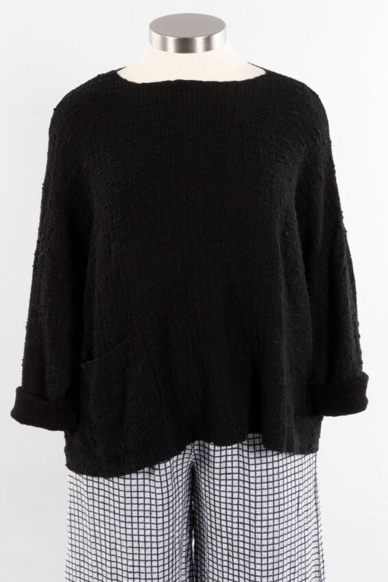 Osize Pocket Pullover - Black