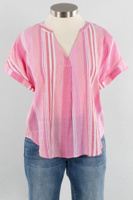 Easy Pullover - Guava Resort Stripe