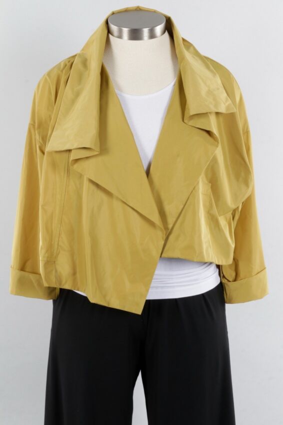 Cropped Asymmetrical Jacket - Chartreuse
