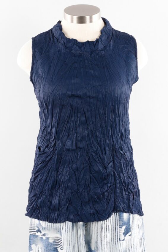 Crushed Tank Top - Navy