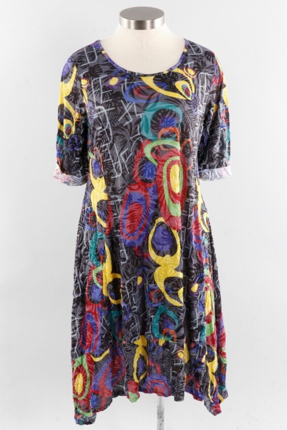 Sharkbite Hem Dress - Circles