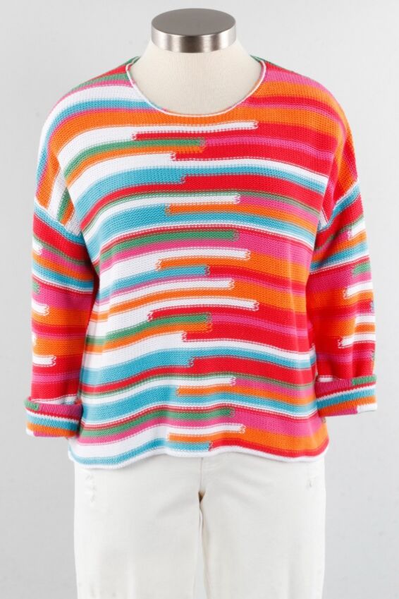 Varigated Stripe Sweater - White