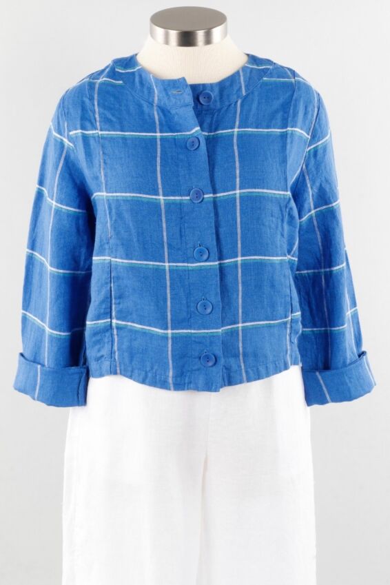 Adele Jacket Plus - Royal Tattersall