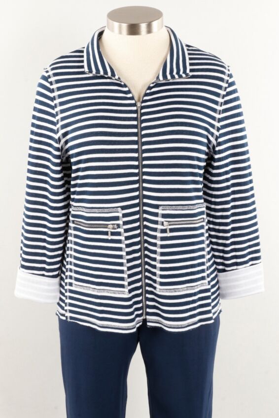 Zippy Jacket - Navy Stripe
