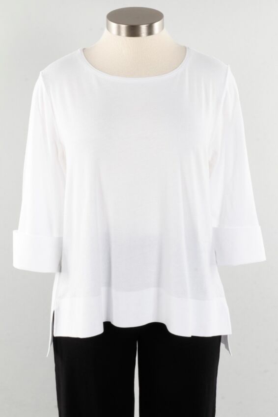 Deep Hem Tee - White