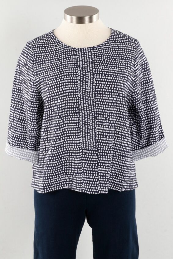 Ruching Detail Pullover - Navy