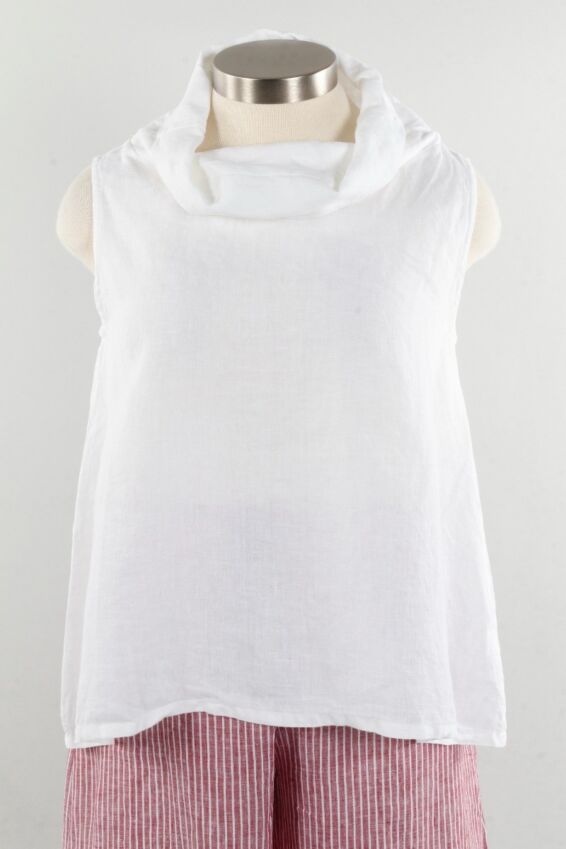 Etta Tank - White Light Linen