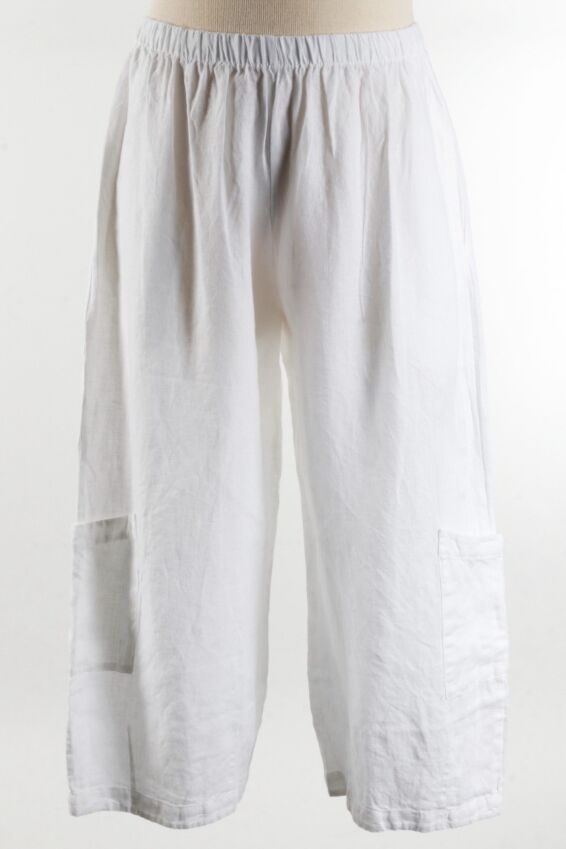 Casbah Pant - White Light Linen