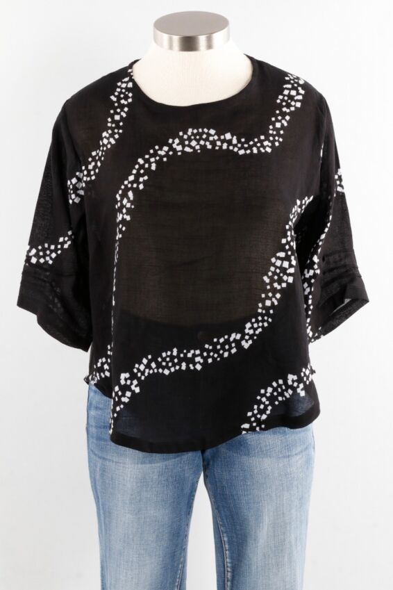 Square Stream Essential Blouse - Black