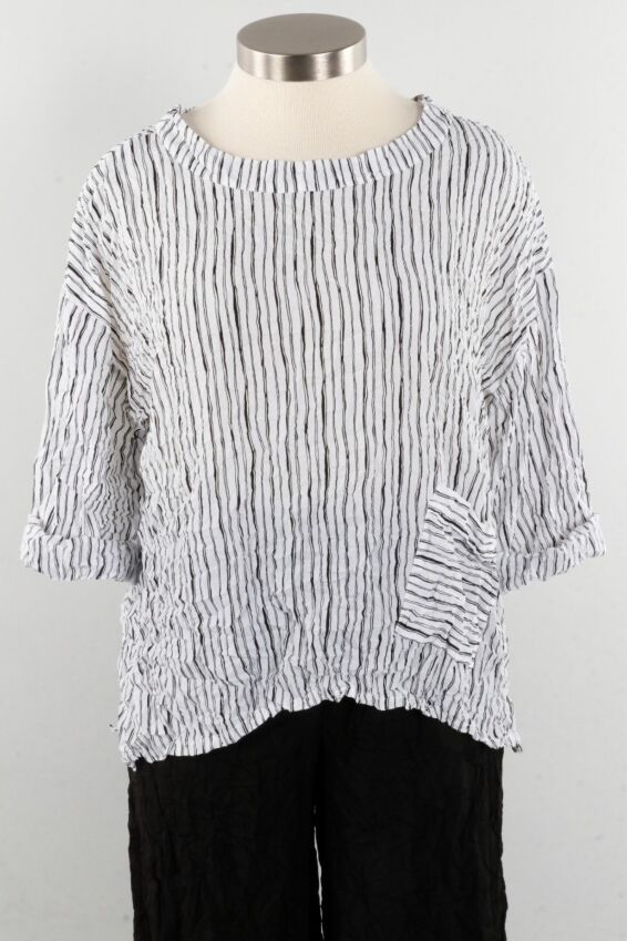 Mia Pullover - White Stripe
