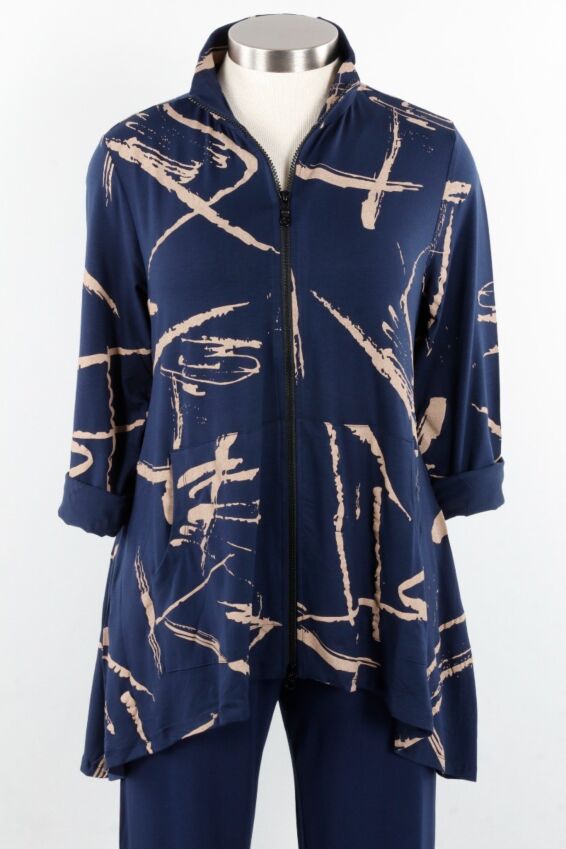 Jane Jacket Plus - Navy Strike