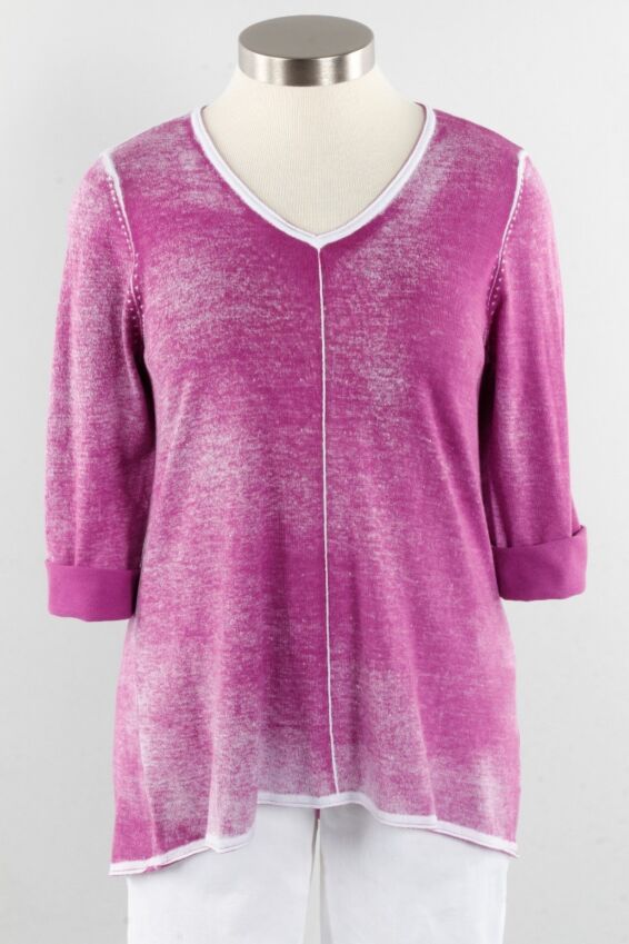 V-Neck Elliptical Pullover - Iris