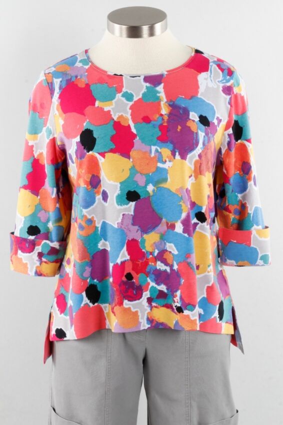 Deep Hem Tee - Sunset Dots