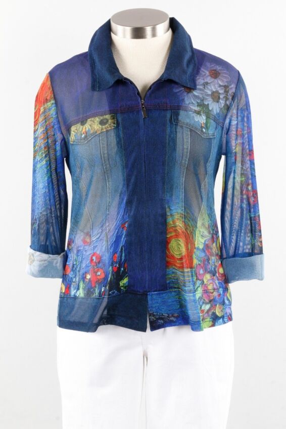 Illusion Mesh Jacket - Blue