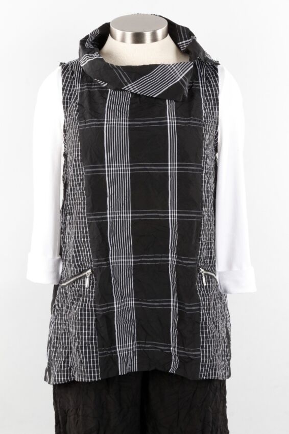 Pattern Mix Tunic - Black Plaid & Grid