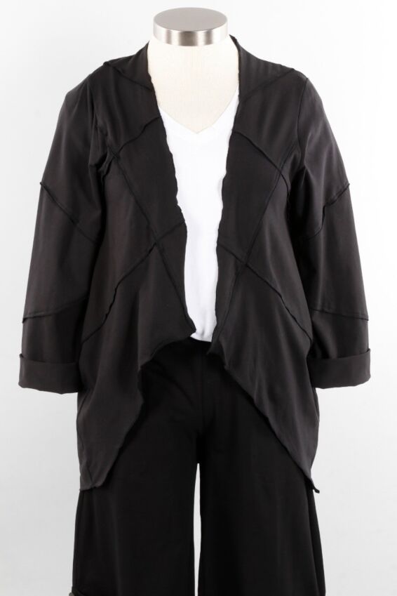 Patch Drape Jacket Plus - Black