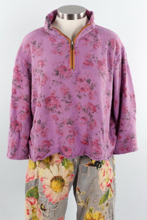 Floral Asher Pullover - Iris Rose