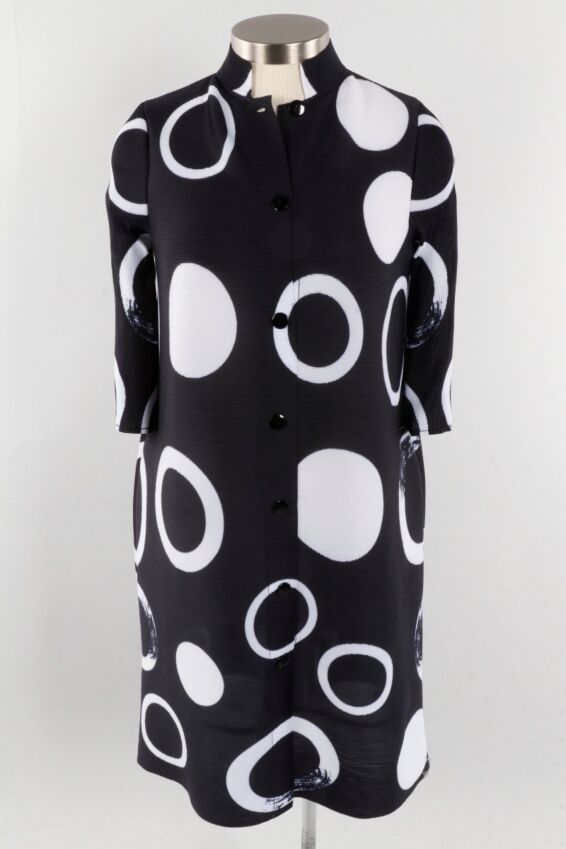 Split Collar Dress - Black & White
