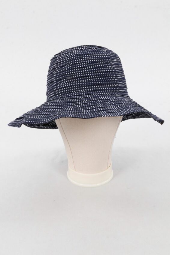 Petite Scrunchie - Navy & White Dots