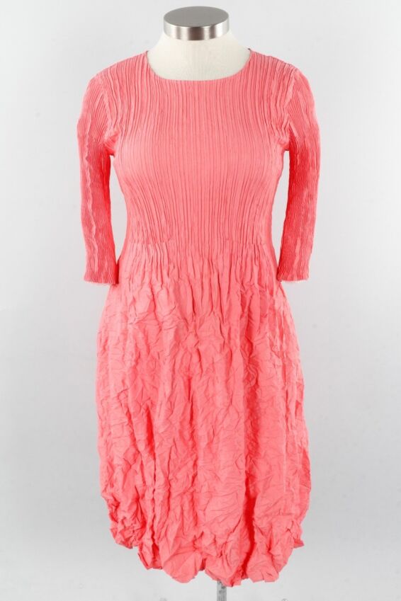 3/4 Sleeve Smash Pocket Dress - Peach